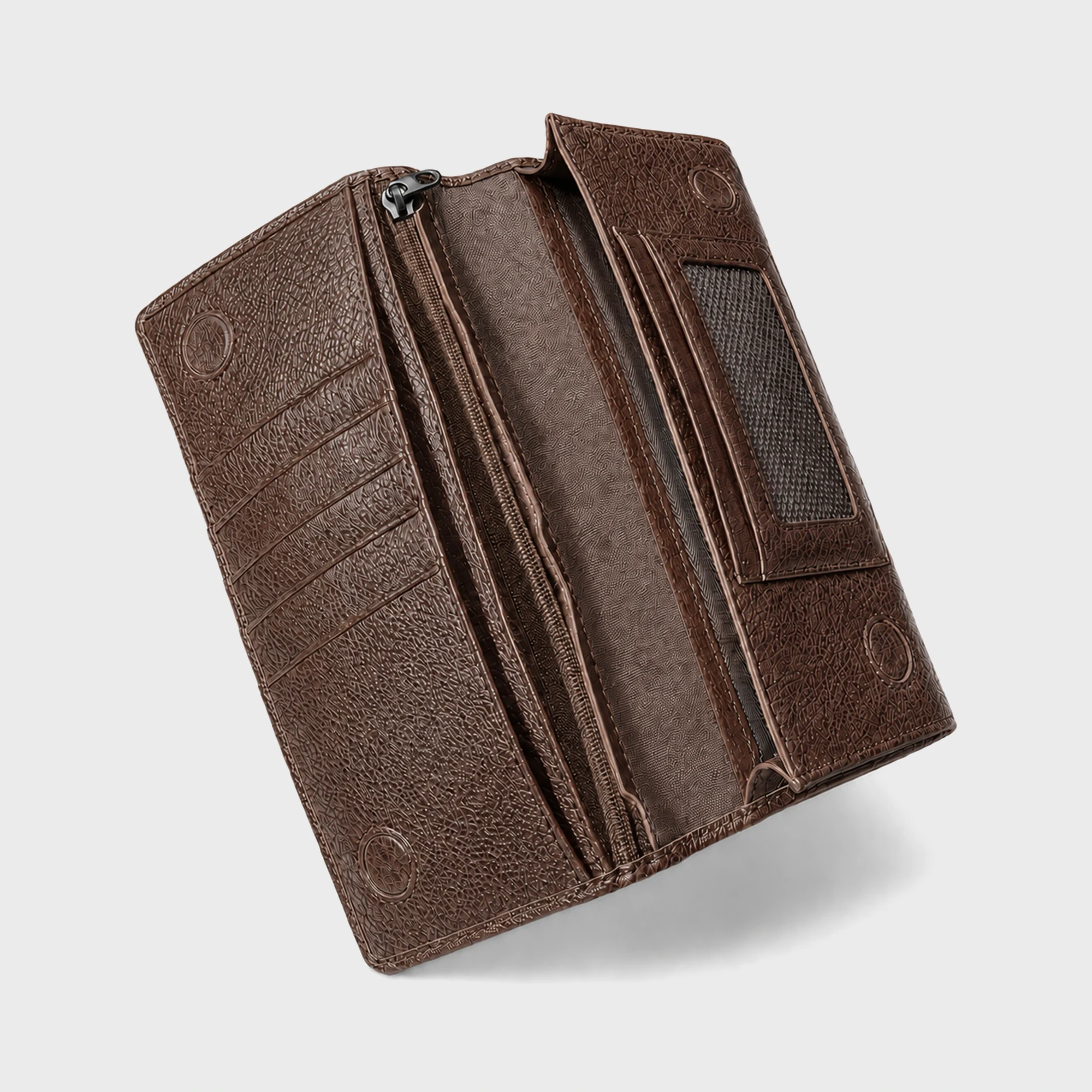 Corsen Z Long Leather Wallet Chocolate - DWC111C